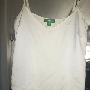XS white satin tank top